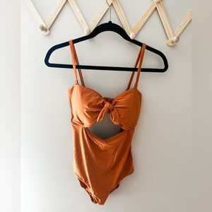 AERIE CUT-OUT FRONT SWIMSUIT WITH OPEN BACK AND REMOVABLE STRAPS